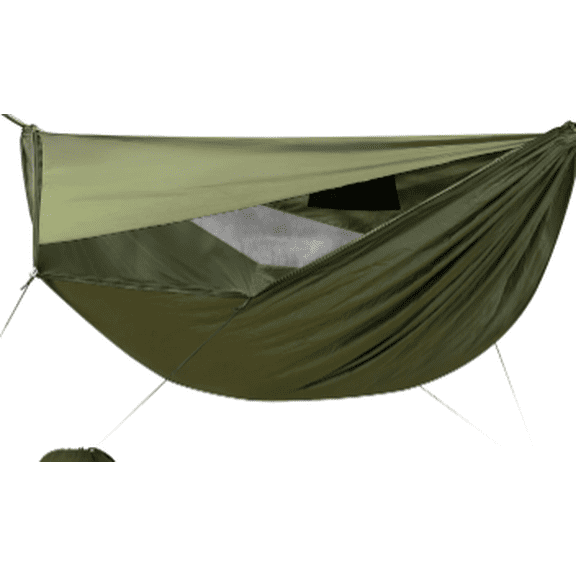 Camping Hammock with Mosquito Net and Sunshade, Backpacking Hammock with Ridge Rope Tree Straps, Lightweight Portable Hammocks for Outside, Hiking, and Travel