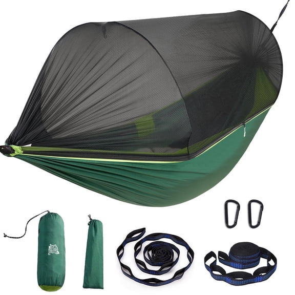 Sunyear Double & Single Camping Hammock with Tent-Like Mosquito Net Easy Setup