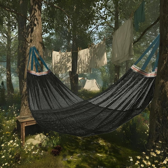 Camping Hammock | Netting Tree Hammock for Outside | Portable Tree Swing with Strong Load Capacity for Outdoor Backyard Garden Balcony Hiking Meditation Travel