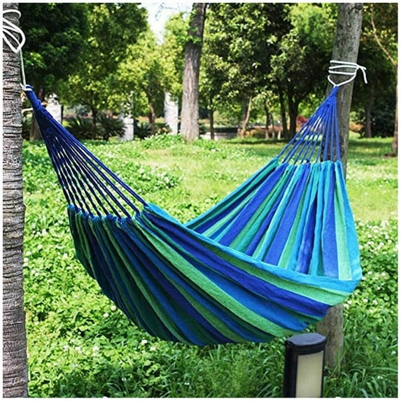 Camping Hammock - Outdoor Portable Canvas Hammock with 220lbs Capacity, Perfect for Camping, Hiking, and Travel - Blue,for Single Person