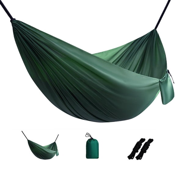 Camping Hammock, Super Lightweight Portable Parachute Hammock with Two Tree Straps, Single or Double Travel Swing Nylon Camp Hammocks, for Outdoor Beach Backpacking