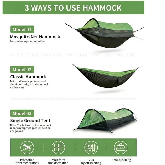 Camping Hammock Tent - Hammock for Camping - Portable Travel Hammock - Versatile Camping - Accessories for Camping - Hammock Tent by Altena