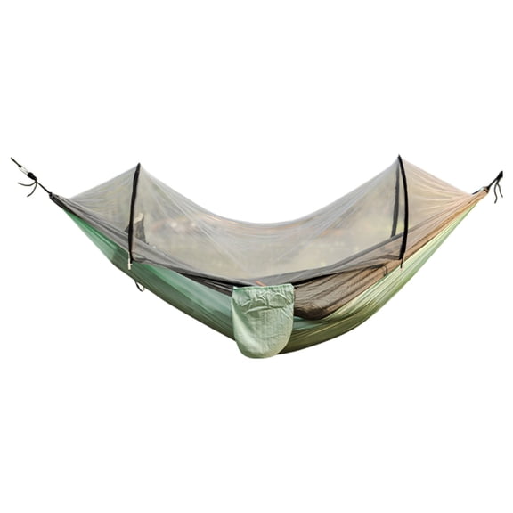 Camping Hammock with Mesh Net Nylon Camp Hammock Canopy Storage and Straps for Camp Trail Rest Trips Use