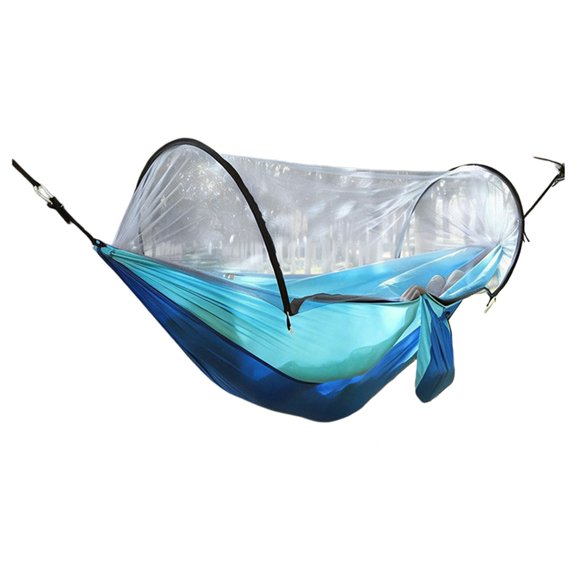 Camping Hammock with Mesh Net Nylon Camp Hammock Canopy Storage and Straps for Camp Trail Rest Trips Use