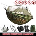 thumbnail image 1 of Camping Hammock with Mosquito Net, Lightweight Portable Nylon Hammock for Outdoor Backpacking Travel Beach Yard, Camouflage, 1 of 10