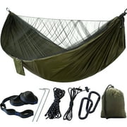 Camping Hammocks Mosquito Net,114.17x55.12" - Portable Hammocks,Hammocks With 2 Tree Straps,Accessories for Outdoor,Hammocks Tent for Travel Camping,Army Green,Style A