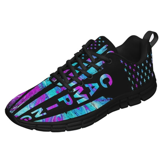 Camping Happy Campers Running Shoes Sneakers Mesh Black Size 3.5