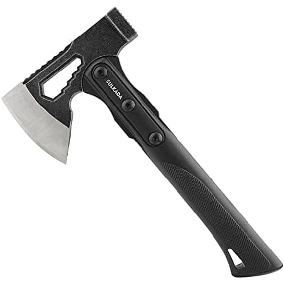 Camping Hatchet, 10.5 Inch Survival Axe,Stainless-Steel Blade,Fiberglass Shock Reduction Handle with Anti-Slip Grip, for Chopping Wood,Gardening and Outdoor Survival,Gift for Dad Men$$Garden & Patio