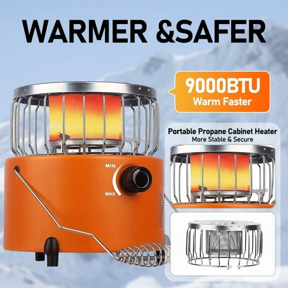 Camping Heater - Portable Outdoor Gas Stove Cooker, Camp Heater for Travel, Hiking, Patio, Garage, Ice Fishing Garden Backyard Outdoor Cooking Heating and Warmth During Adventures
