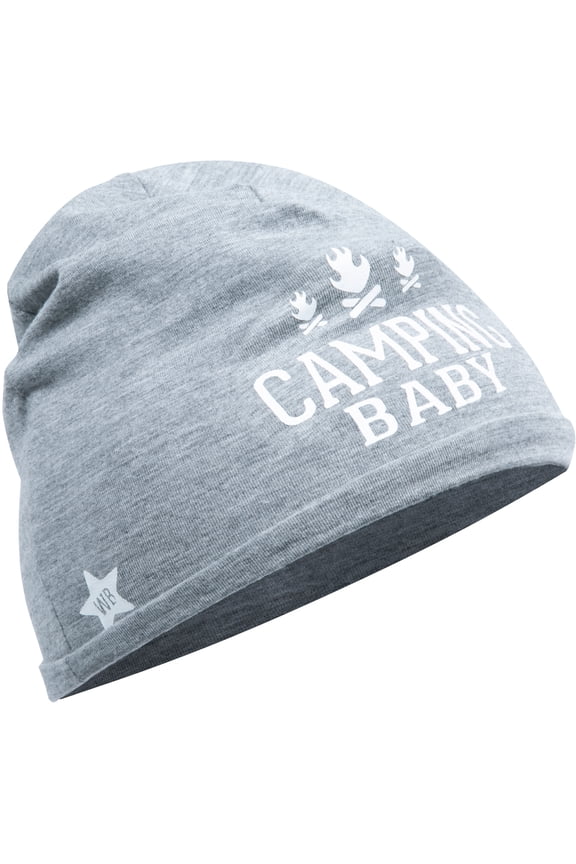 Camping - Heathered Gray Beanie (0-12 Months)