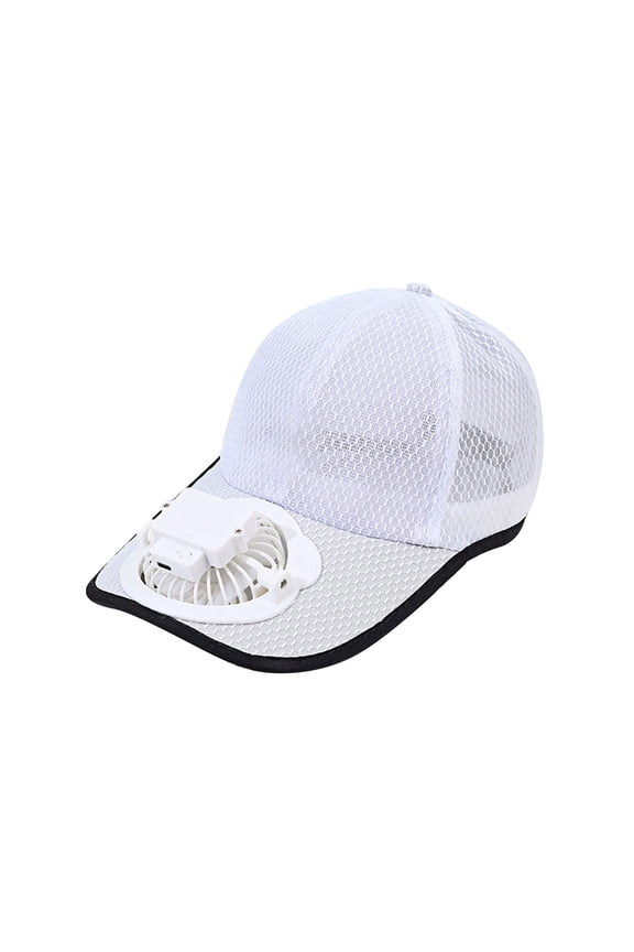 USB Rechargeable Sun Visor Hat With Built-In Fan For Outdoor Camping Hiking Fishing Men Women Adjustable Brim Cap