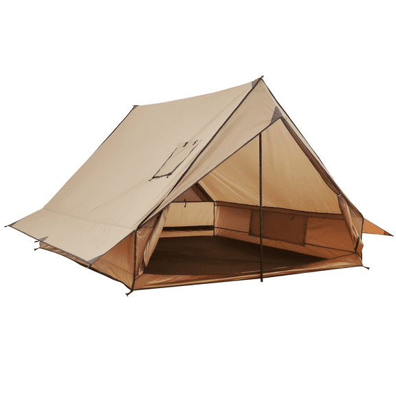 Camping Hot Tent 2 Person, Winter Tent with Stove Jack & Poles, Waterproof 4 Season Cabin Tent for Hiking Fishing Hunting Backpacking, Fireproof Ground Mat