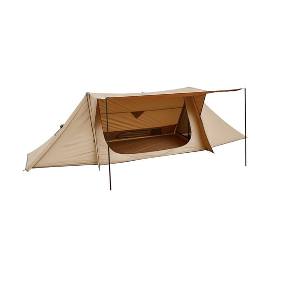 Camping Hot Tent, Lightweight Bushcraft Tent with Stove Jack & 2 Tarp Poles, Waterproof Winter Hot Tents Shelters, Portable 4 Season Tents for 2 Persons Hiking Fishing Hunting Backpacking