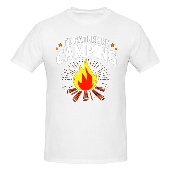 Camping I'D Rather Be Men'S Basic Short Sleeve T-Shirt White Medium