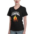 thumbnail image 1 of Camping I'D Rather Be Women'S V Neck T Shirts Black Small, 1 of 5