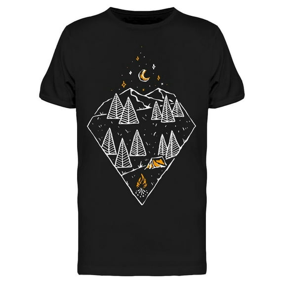 Camping In Nature, Night Time T-Shirt Men -Image by Shutterstock, Male XX-Large