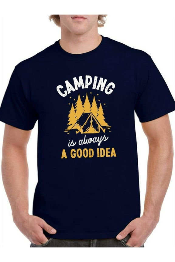 Camping Is Always A Good Idea T-Shirt Men -Smartprints Designs, Male x-Large