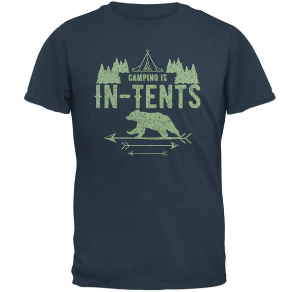 Camping Is In Tents Intense Funny Pun Mens T Shirt Denim SM