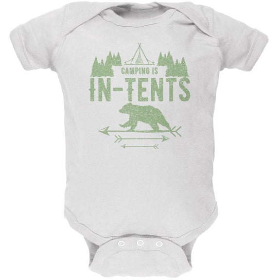 Camping Is In Tents Intense Funny Pun Soft Baby One Piece