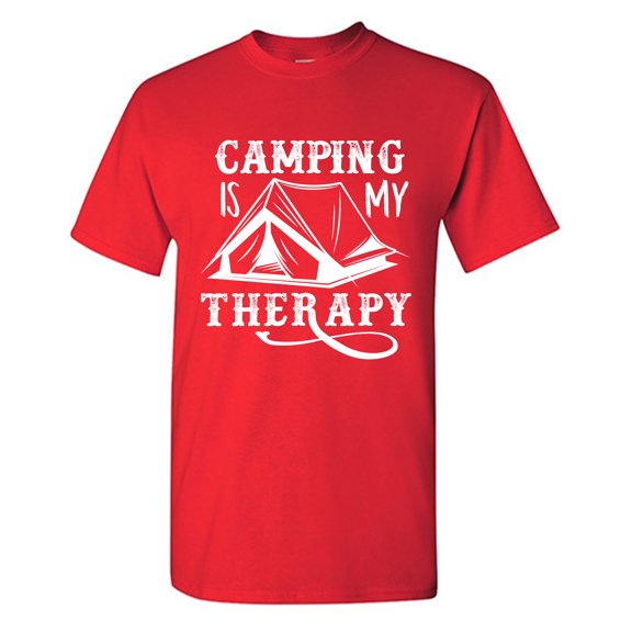 Camping Is My Therapy Sarcastic Humor Graphic Tees Gift For Mens Novelty Funny T Shirt
