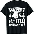 thumbnail image 1 of Camping Is My Therapy T-Shirt Black 4X-Large, 1 of 4