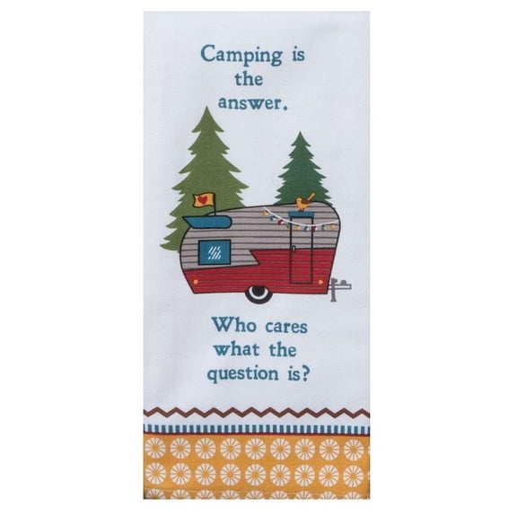 Camping Is The Answer Cotton Kitchen Tea Towel