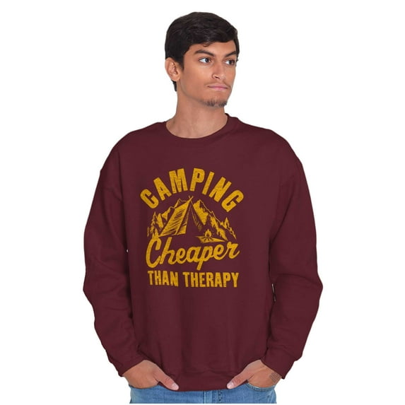 Camping Is Therapy Outdoors Adventure Sweatshirt for Men or Women Brisco Brands 2X