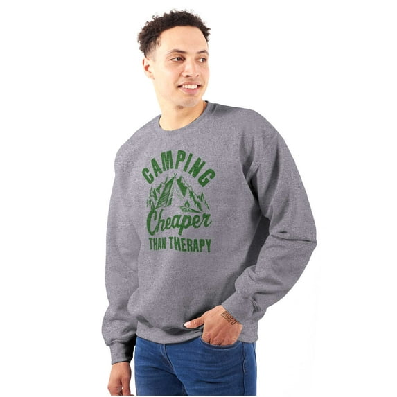 Camping Is Therapy Outdoors Adventure Unisex Plus Fleece Graphic Sweatshirt Brisco Brands 5X