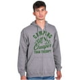 thumbnail image 1 of Camping Is Therapy Outdoors Adventure Unisex Fleece Graphic Zip Up Hoodie Brisco Brands 4X, 1 of 5