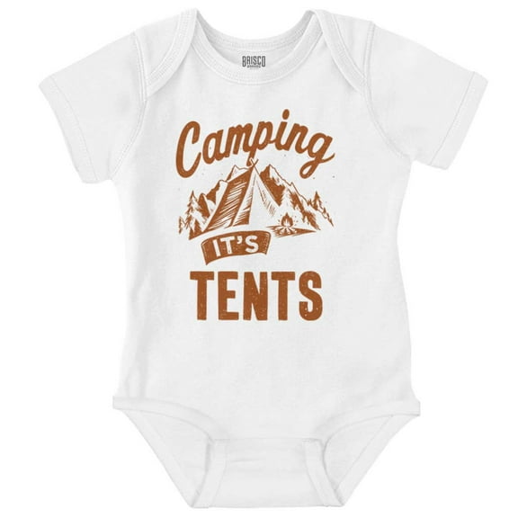 Camping Its In Tents Funny Outdoors Romper Boys or Girls Infant Baby Brisco Brands 12M