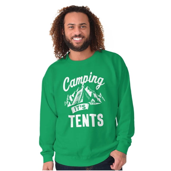 Camping Its In Tents Funny Outdoors Unisex Plus Fleece Graphic Sweatshirt Brisco Brands 2X