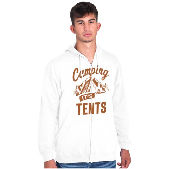 Camping Its In Tents Funny Outdoors Unisex Fleece Graphic Zip Up Hoodie Brisco Brands 5X