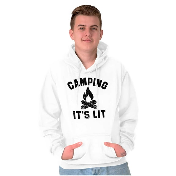 Camping Its Lit Pun Outdoors Nature Hoodie Sweatshirt Women Men Brisco Brands M