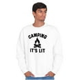 thumbnail image 1 of Camping Its Lit Pun Outdoors Nature Unisex Plus Fleece Graphic Sweatshirt Brisco Brands 3X, 1 of 5