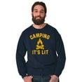 thumbnail image 1 of Camping Its Lit Pun Outdoors Nature Unisex Plus Fleece Graphic Sweatshirt Brisco Brands 5X, 1 of 5