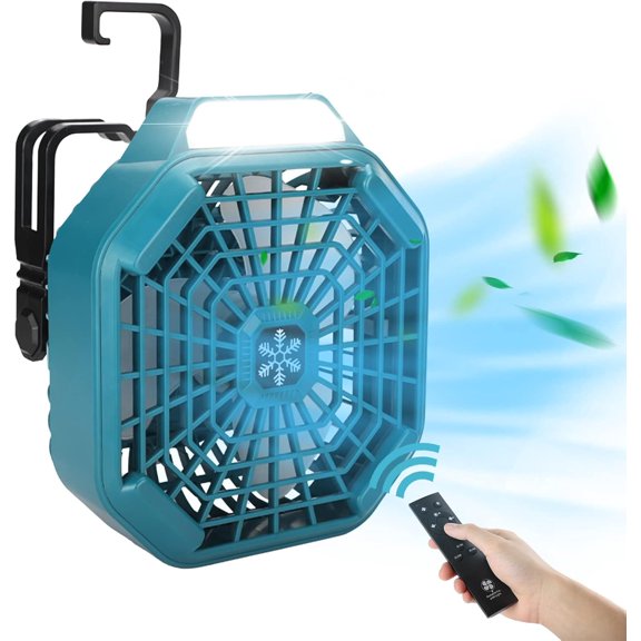 Camping Jobsite Fan For Bos*ch 18V Li-ion Battery BAT622, BAT609 Portable with LED Light Remote