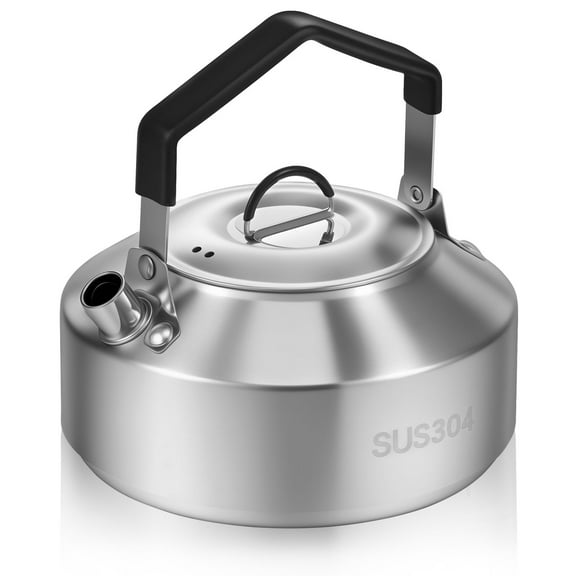Camping Kettle with Anti Scald Handle Stainless Steel Portable Camp Tea Coffee Pot for Travel Outdoor Activity