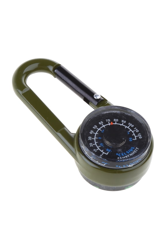 Camping Keychain Small Compasses Thermometers Carabiner Clip Outdoor Survival Tool