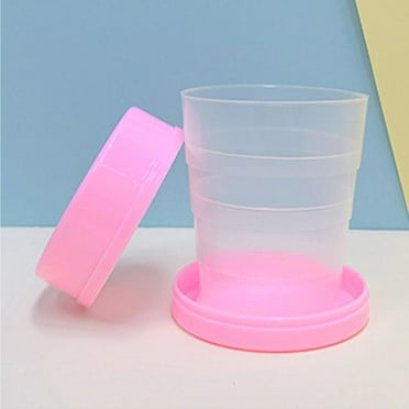 Camping Kitchen & Dining Folding Sports & Outdoors Drinking Mug Collapsible Plastic Cup Telescopic Coffee Cups PINK