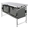 thumbnail image 1 of Camping Kitchen Table, Folding Portable Table, 3 Adjustable Heights, Outdoor Cooking Station for Camping, Picnics, RV, BBQ - MDF Tabletop, 1 of 7
