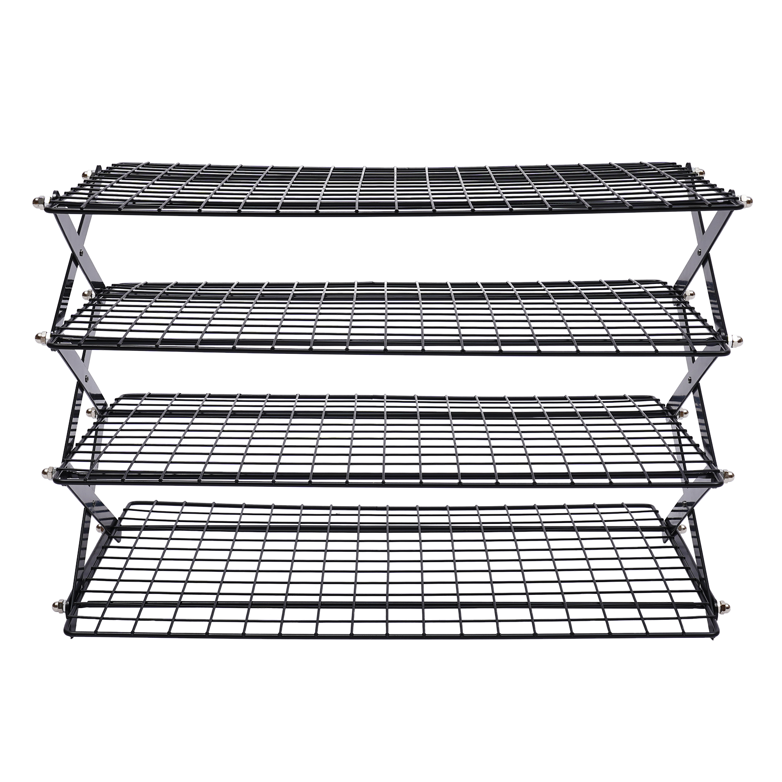Camping Kitchen Table Picnic Cabinet Folding Cooking Storage Rack Portable Black 4 Layer Outdoor Lightweight Folding Camping Table Picnic Grill Stand Rack Iron Portable Camping Picnic Table Rack - image 1 of 3