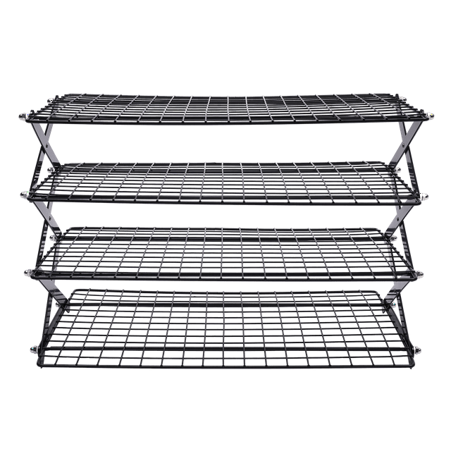Camping Kitchen Table Picnic Cabinet Folding Cooking Storage Rack Portable Black 4 Layer Outdoor Lightweight Folding Camping Table Picnic Grill Stand Rack Iron Portable Camping Picnic Table Rack