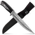 thumbnail image 1 of Plys Fixed Blade Hunting Knife with Sheath, Full Tang Survival Camping Knife with Wood Handle & Clip Point for Men Bushcraft, 1 of 8