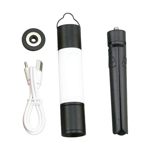 Camping LED Lantern With Tripod And Base - USB Rechargeable, Aluminum Alloy, Black