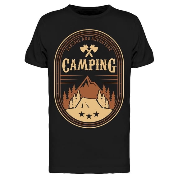 Camping Landscape Crossed Axes Tee Men's -Image by Shutterstock