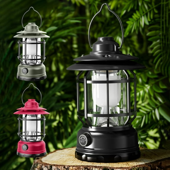 Camping Lantern under $5! Xqxayjr Outdoor Retro Camping Lantern, Rechargeable LED Camping Light with Long Battery Life, Hanging Tent Light, Waterproof Portable Lantern for Emergency Hiking Fishing