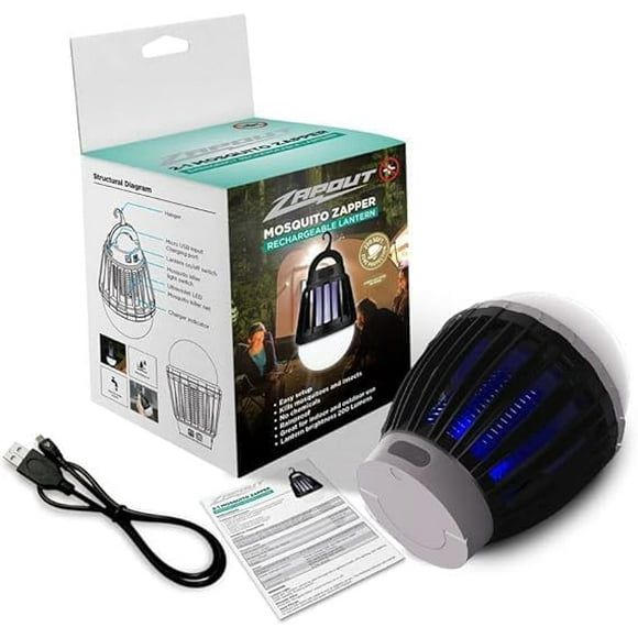 Camping Lantern Bug Buster Bulb Zapper Tent Light Portable Led and Emergency Lamp with USB 2000mAh Rechargeable Battery for Outdoor 3- Pack