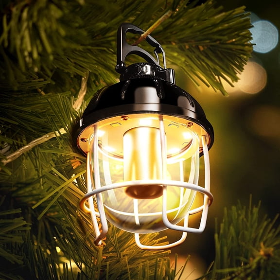Camping Lantern Rechargeable, 4 Light Modes LED Vintage Lantern, Compact Railroad Lantern with Hanging Hook Portable Water Resistant Retro Tent Light for Outage Emergency Hurricane Hiking Garden Yard