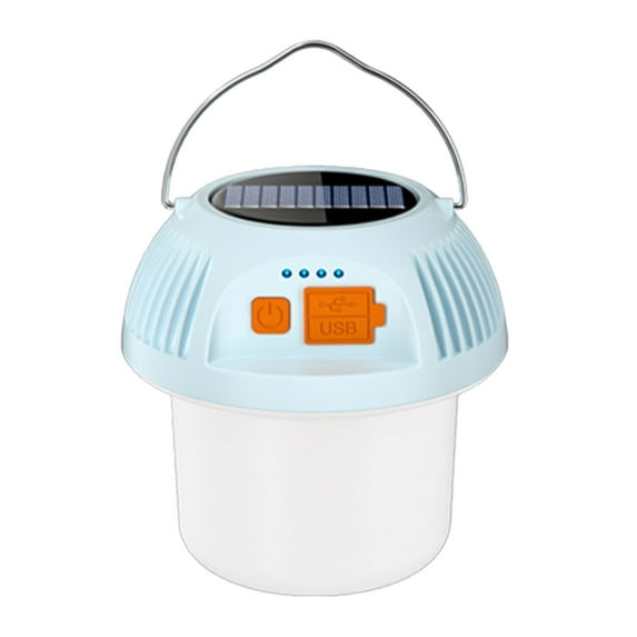 Camping Lantern Solar Rechargeable LED Tent Light with USB Type-C Power Bank High Brightness Outdoor Portable Lamp for Camping Hiking