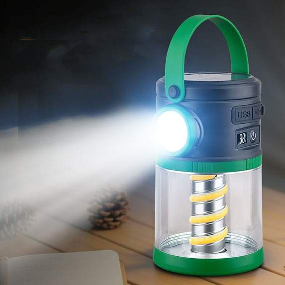 Camping Lanterns Camping Accessories USB Rechargeable and Battery Powered 2-in-1 LED Lanterns, Hurricane Lights with Flashlight and Magnet Base for Camping, Hiking, Emergency, Outage